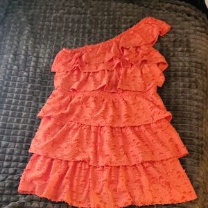 Womens Lauren Conrad One-Shoulder Dress - Coral